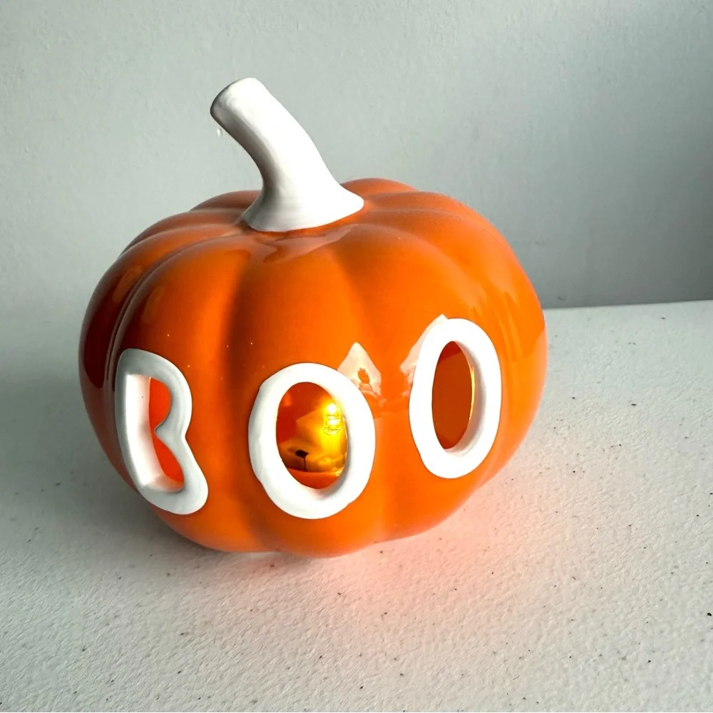 Target Orange and White Pumpkin Decor